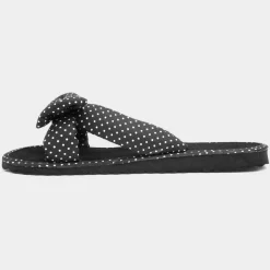 Sadie Womens Black Polka Dot Beach Mule