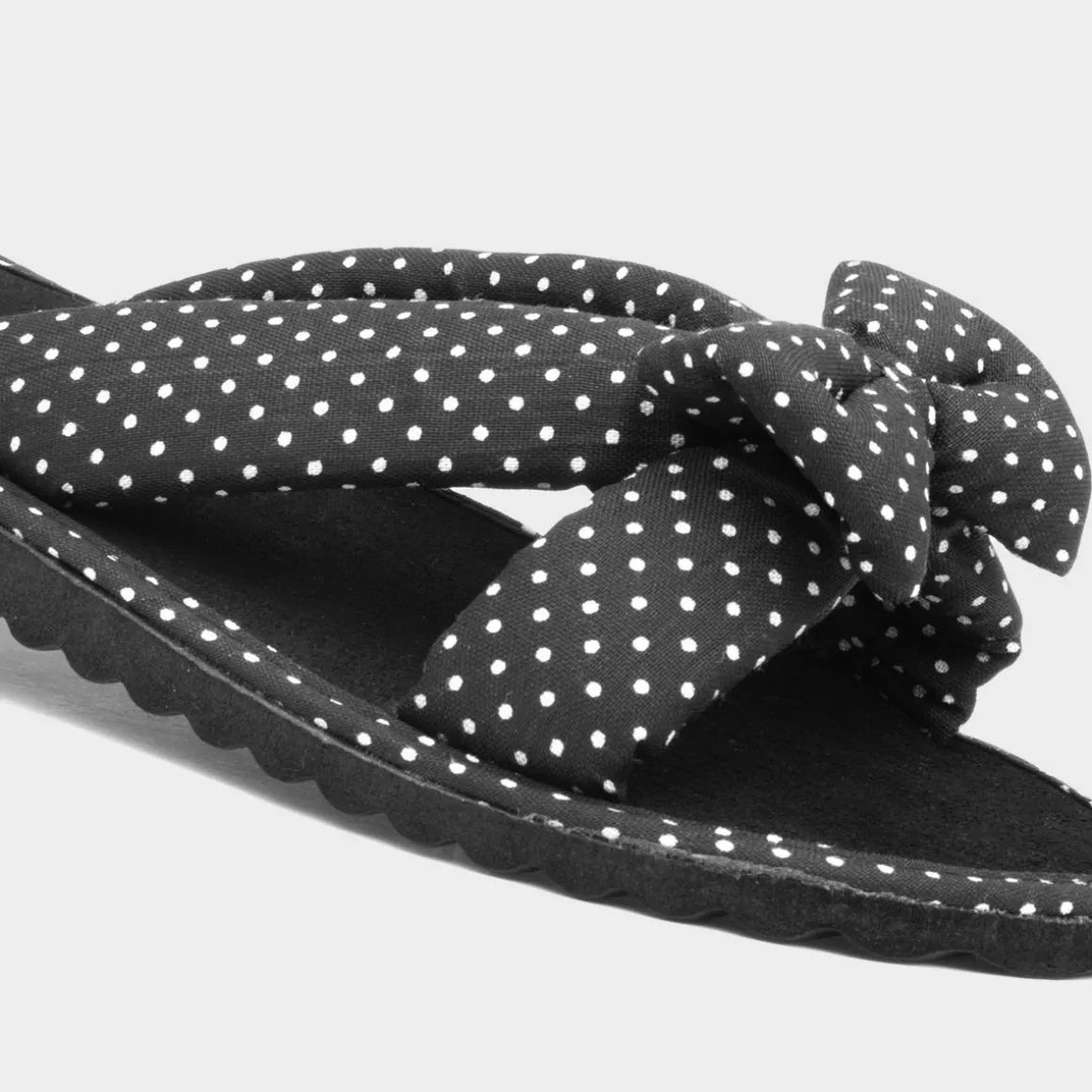 Sadie Womens Black Polka Dot Beach Mule