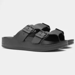 Shelly Womens Black Double Buckle EVA Sandal