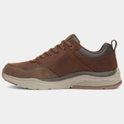 Skechers Benago Hombre Mens Brown Leather Shoe