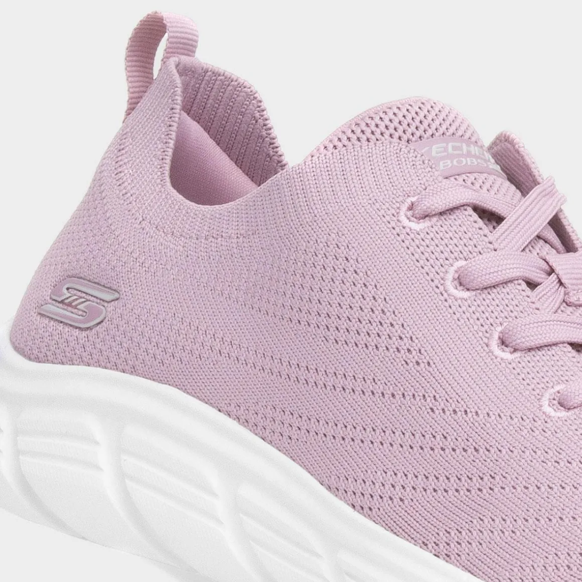 Skechers Bobs B Flex Womens Pink Knitted Trainer