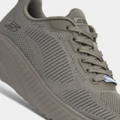 Skechers Bobs Squad Face Off Womens Olive Trainer
