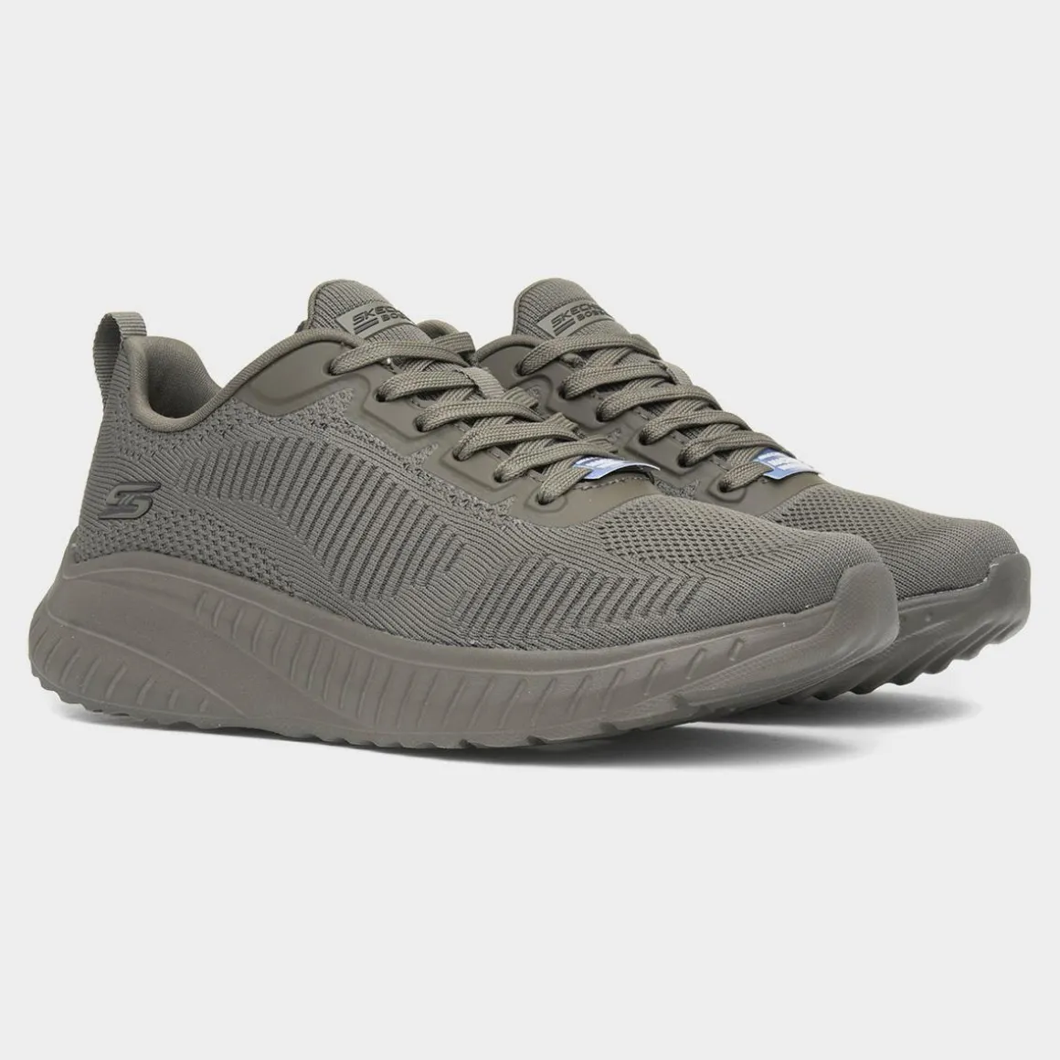 Skechers Bobs Squad Face Off Womens Olive Trainer