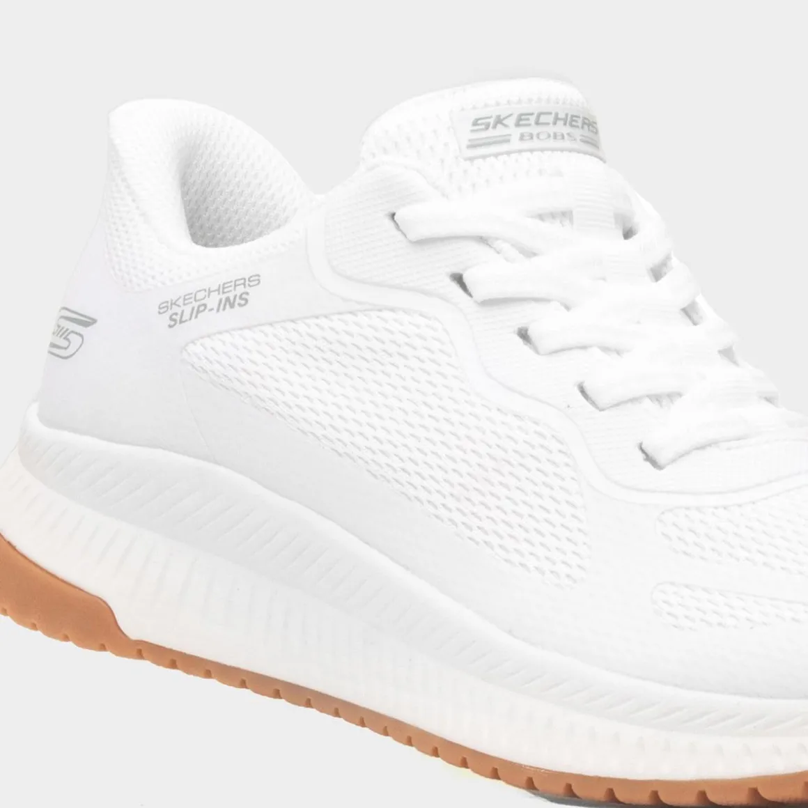 Skechers Bobs Squad Slip Ins Womens White Trainer