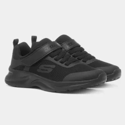 Skechers Dynamatic Kids Black Easy Fasten Trainer