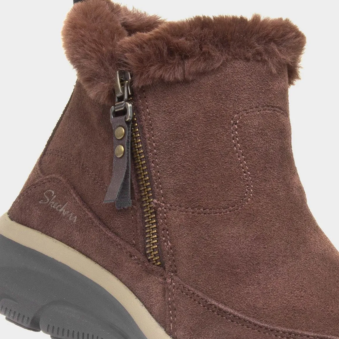 Skechers Easy Going Cool Zip Womens Brown Boot
