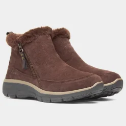 Skechers Easy Going Cool Zip Womens Brown Boot