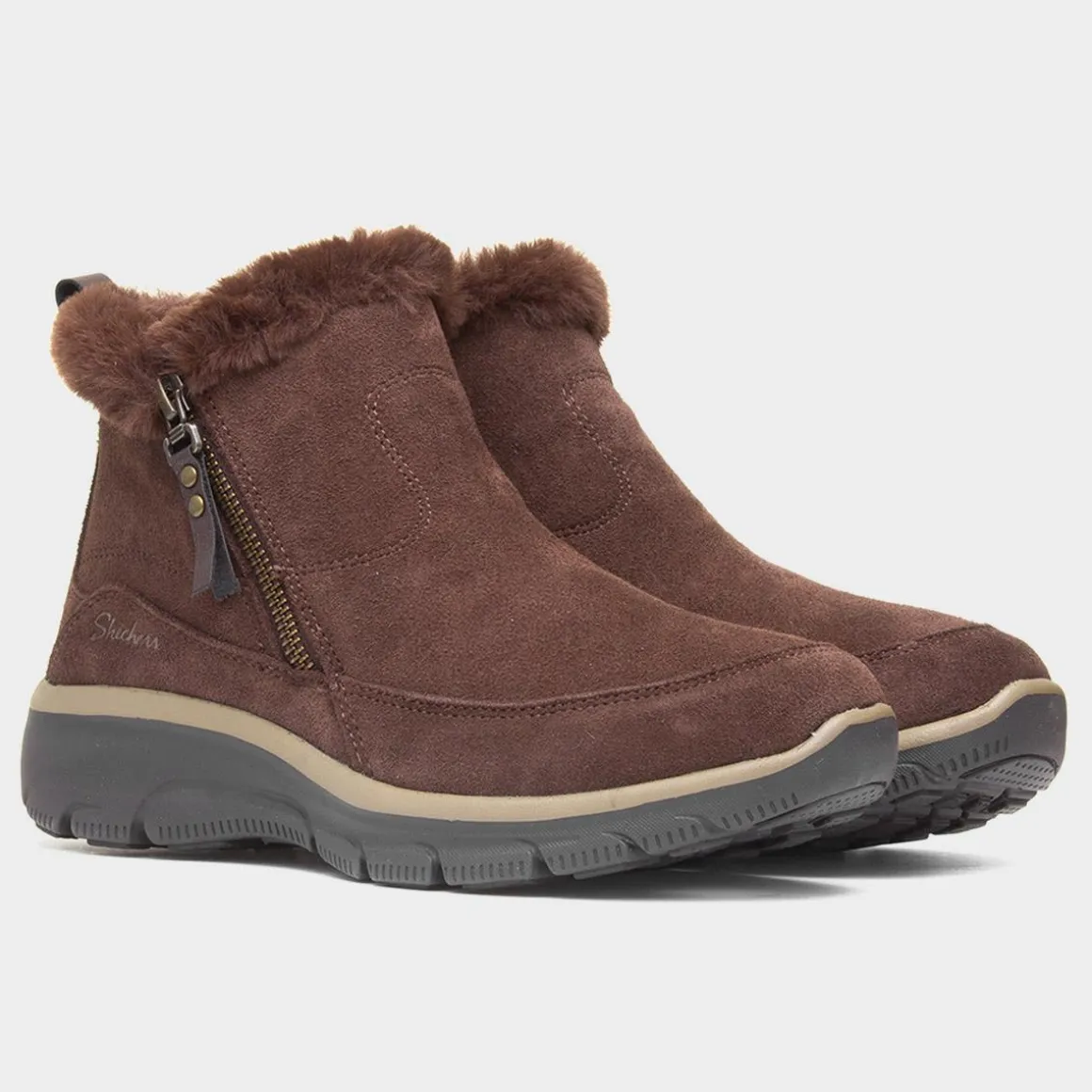 Skechers Easy Going Cool Zip Womens Brown Boot