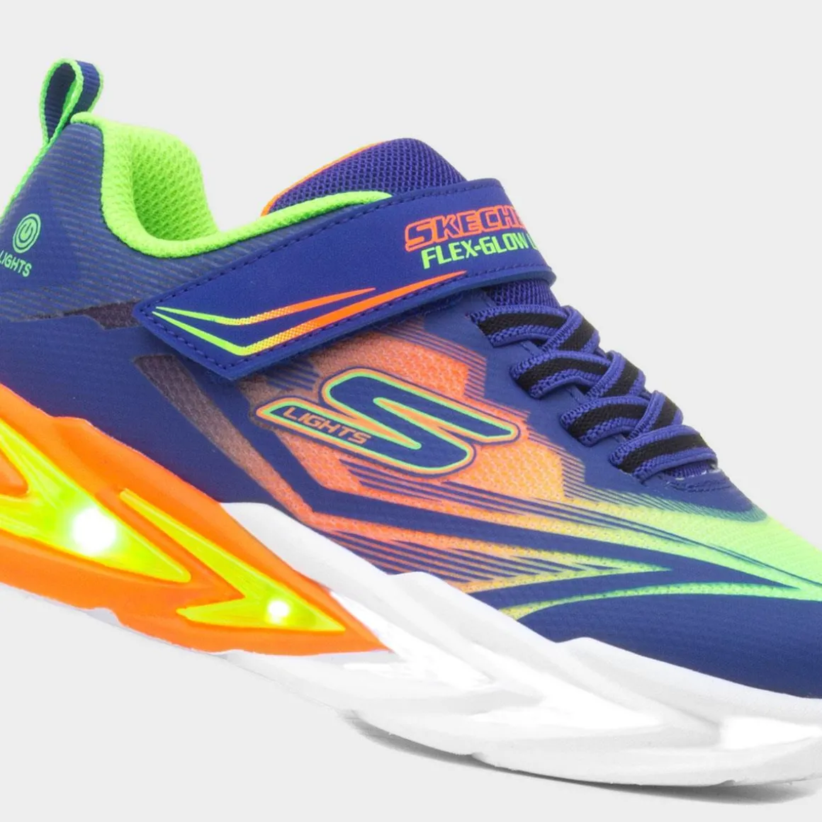Skechers Flex Glow Kids Blue Light Up Trainer