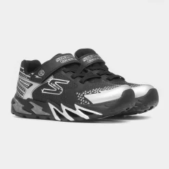 Skechers Flex Glow Kids Black Light Up Trainer