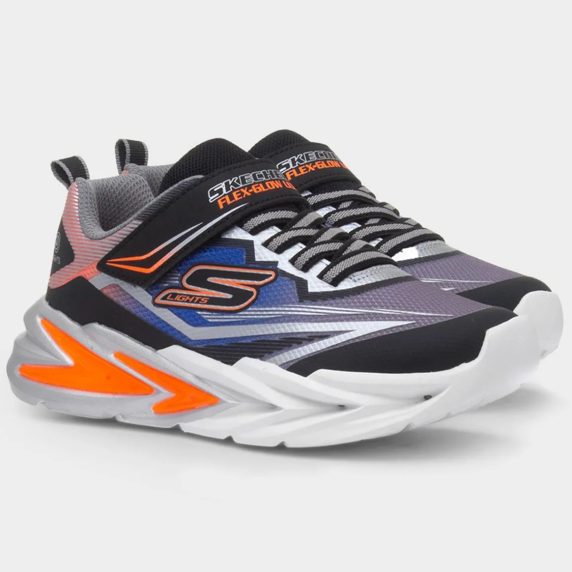 Skechers Flex Glow Kids Grey Light Up Trainer