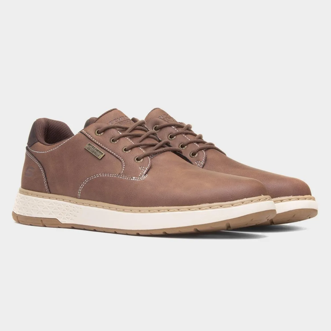Skechers Garlan Pryor Mens Brown Waterproof Shoe