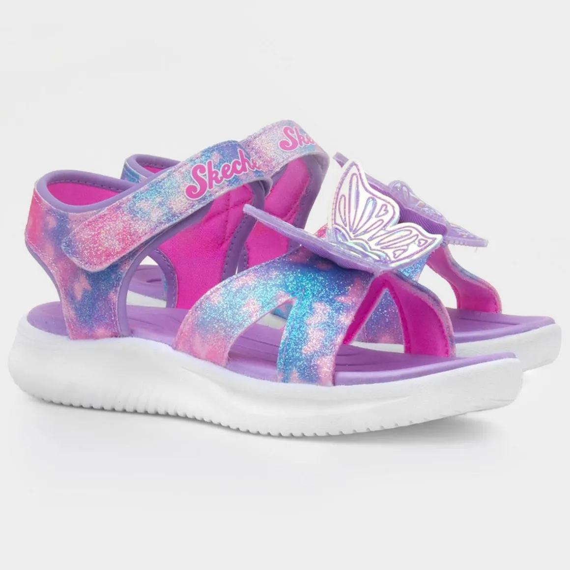 Skechers Jumpsters Girls Lavender Light Up Sandal