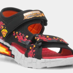 Skechers Mega Splash 4K Boys Black Sandal