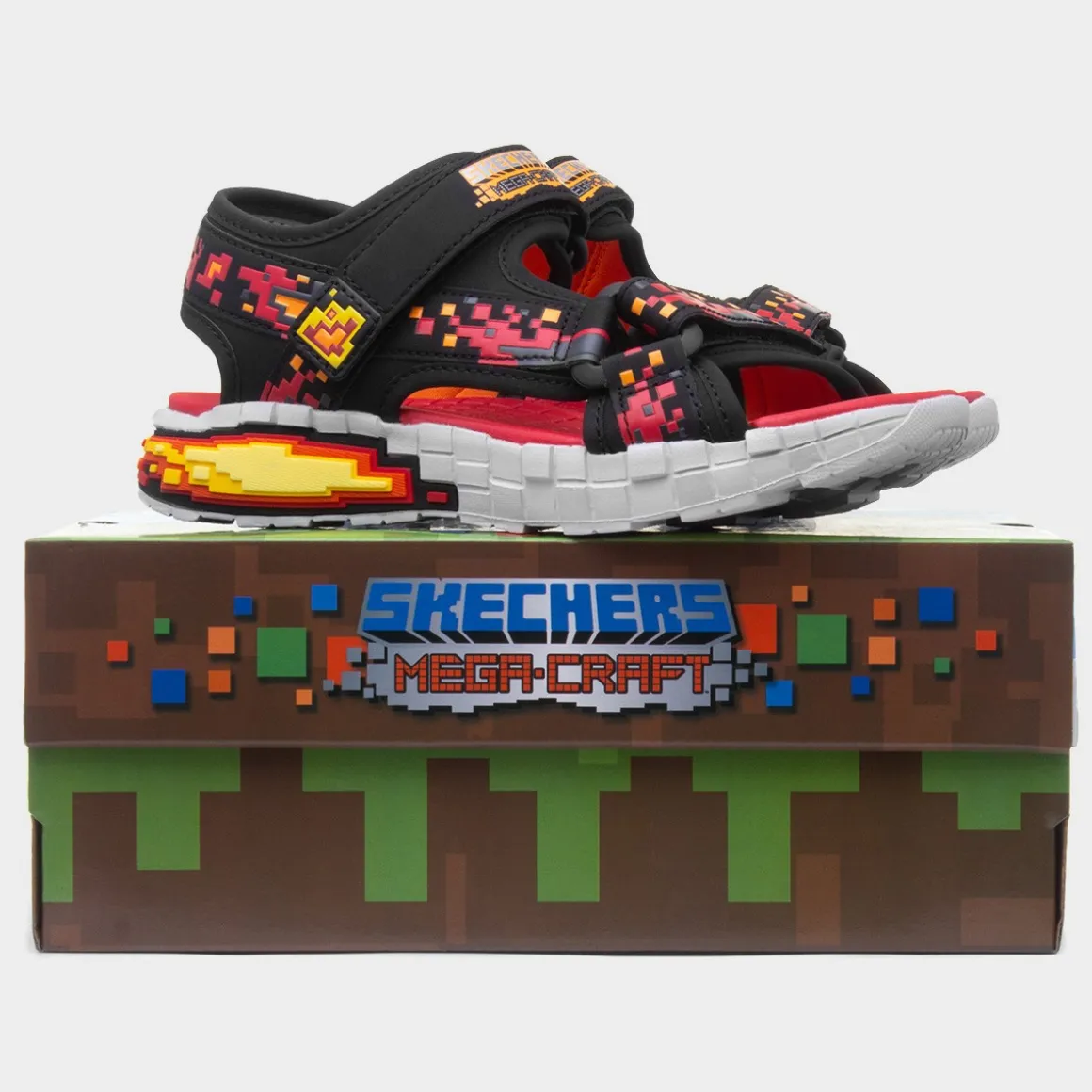 Skechers Mega Splash 4K Boys Black Sandal
