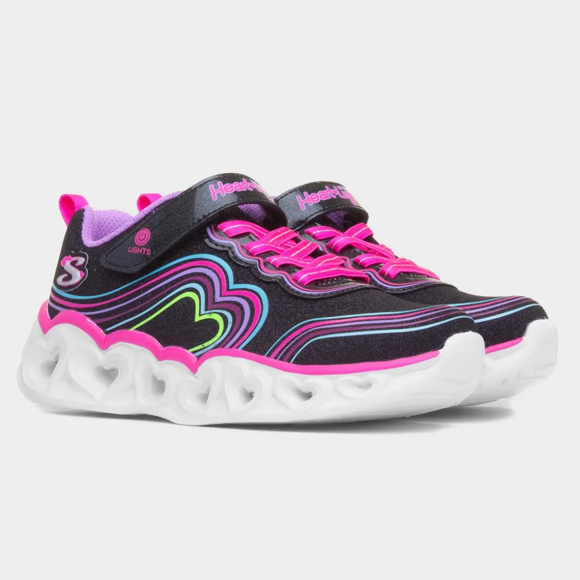 Skechers Retro Hearts Kids Light Up Trainers
