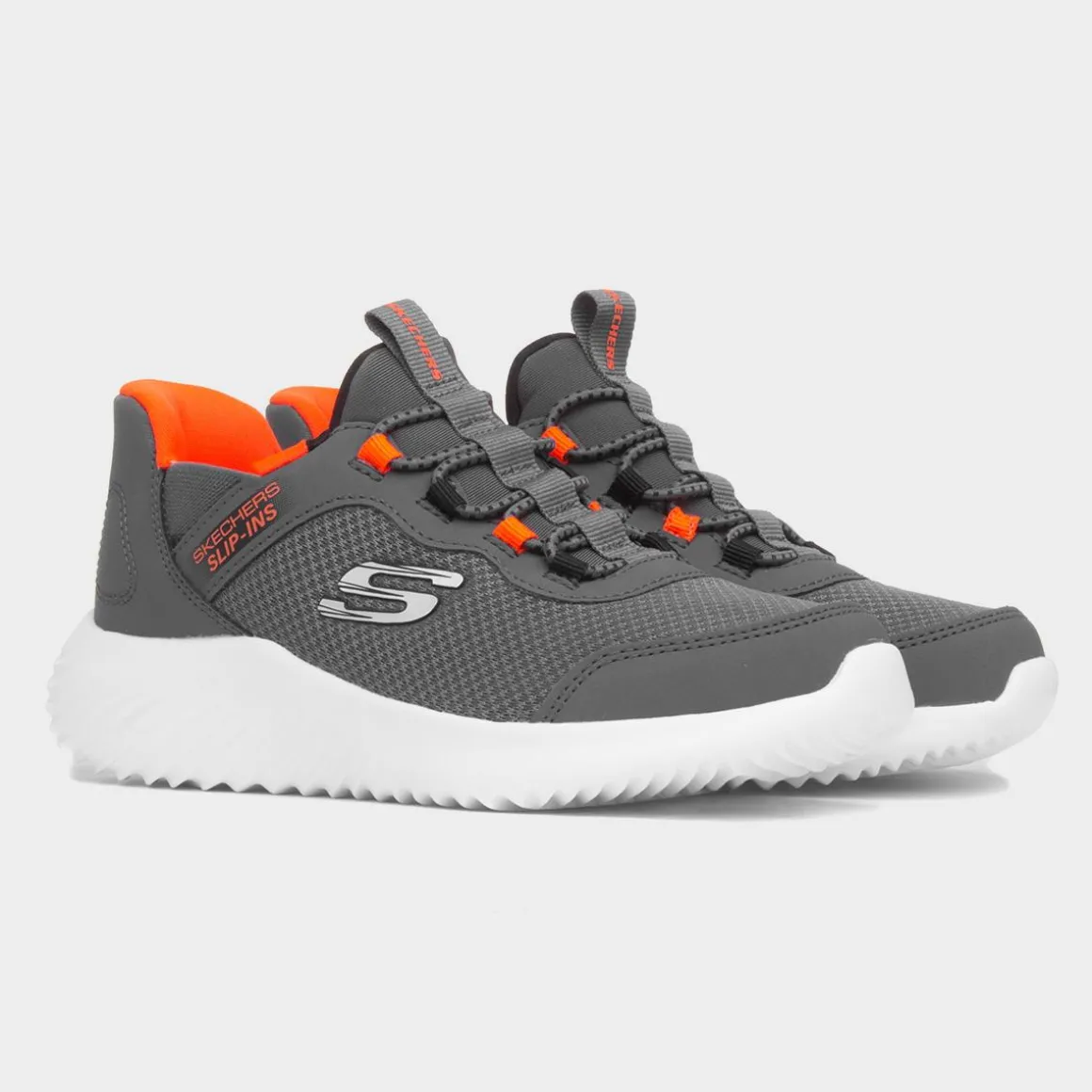 Skechers Slip Ins Bounder Kids Grey Trainer