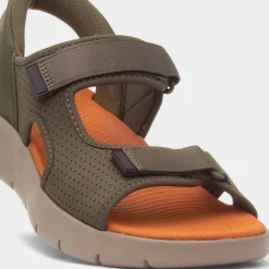 Skechers Slip Ins Go Walk Flex Mens Olive Sandal