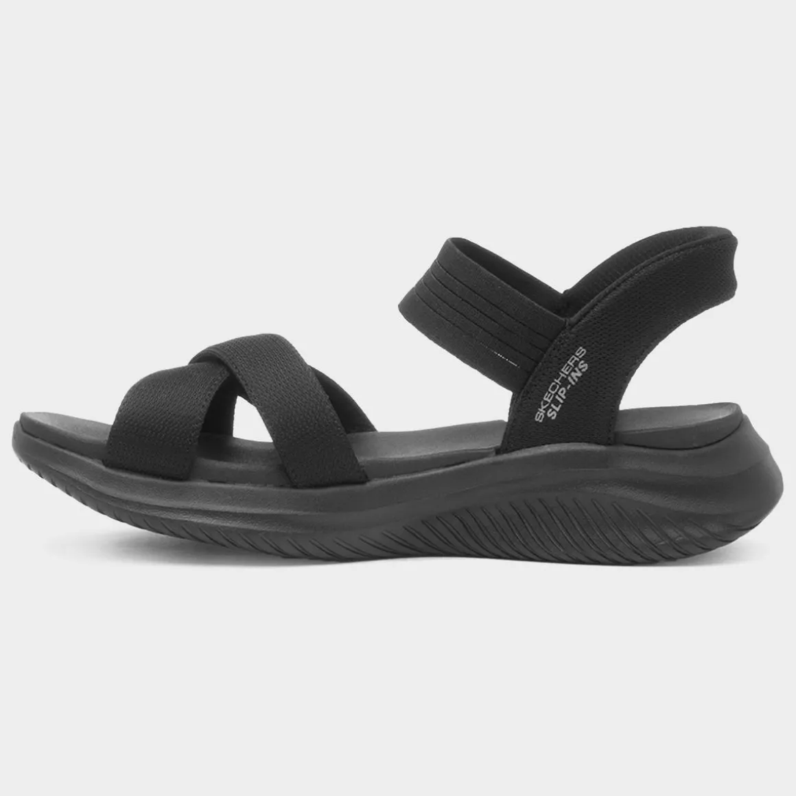 Skechers Slip Ins Ultra Flex Womens Black Sandal