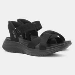 Skechers Slip Ins Ultra Flex Womens Black Sandal