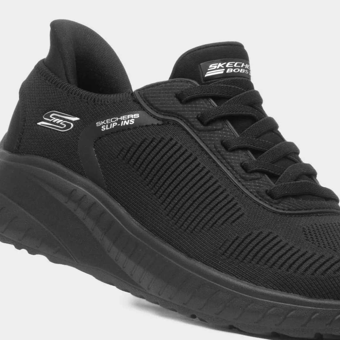 Skechers Slip Ins Womens Black Vegan Trainer