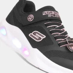 Skechers Solar Glow Kids Black Light Up Trainer