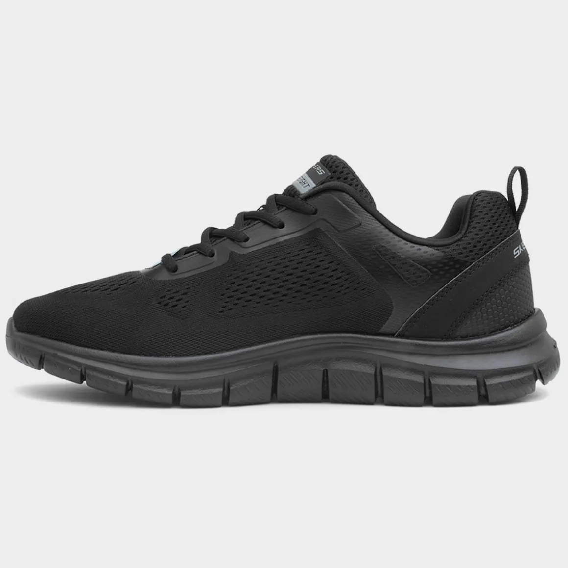 Skechers Track Broader Mens Black Lace Up Trainer
