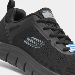 Skechers Track Broader Mens Black Lace Up Trainer