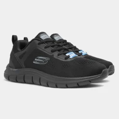 Skechers Track Broader Mens Black Lace Up Trainer