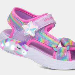 Skechers Unicorn Girls Purple Light Up Sandal