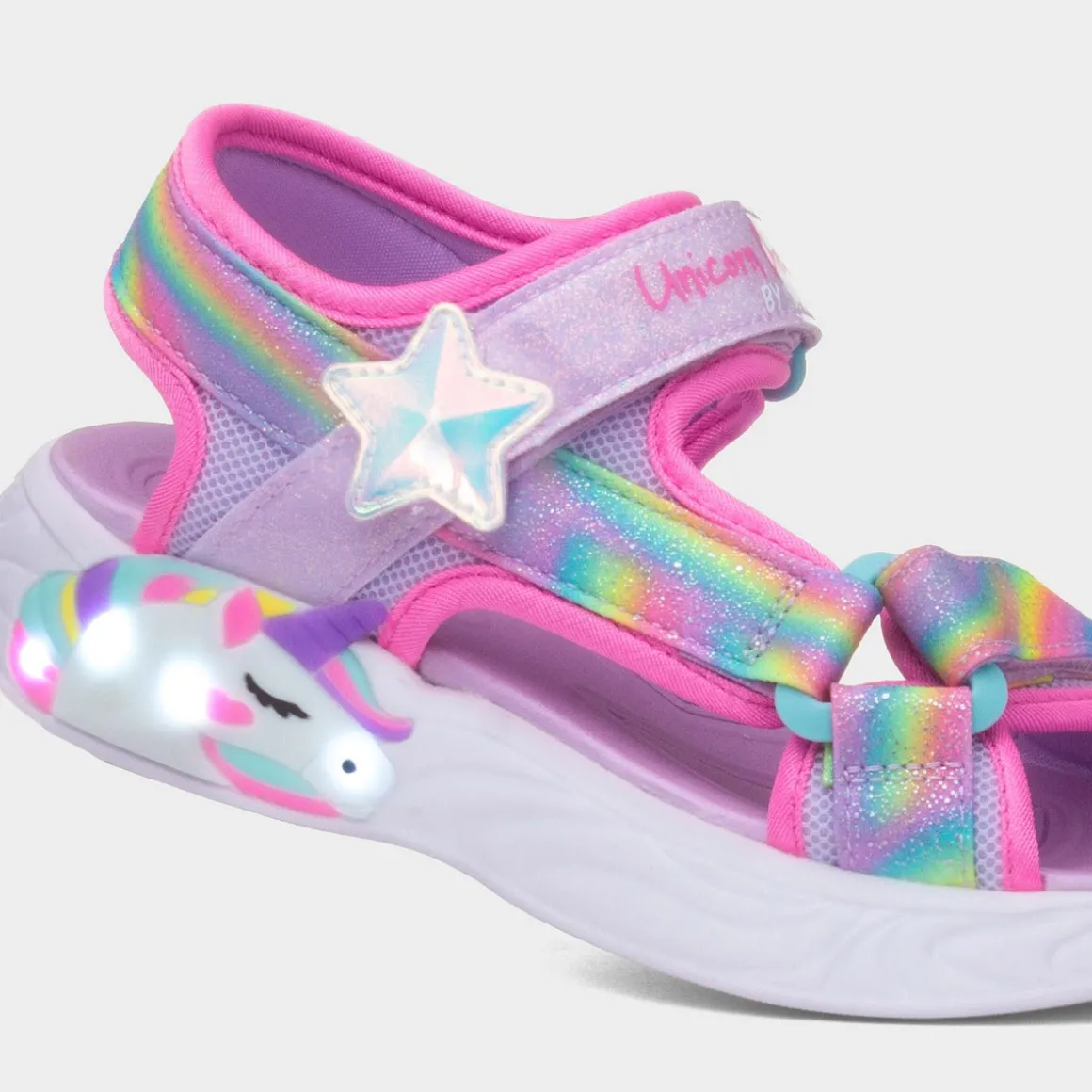 Skechers Unicorn Girls Purple Light Up Sandal