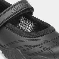 Skechers Velocity Pouty Girls Black Leather Shoe