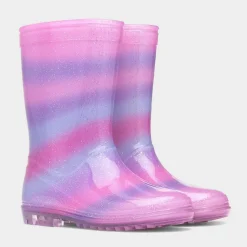 Sleet Girls Multi Rainbow Welly