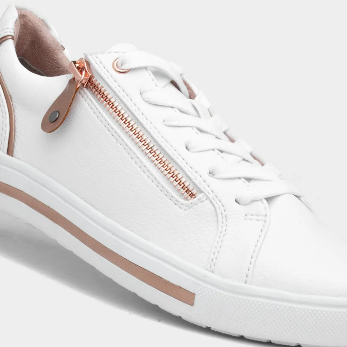 Soft Line Jenny Womens White Side Zip Shoe