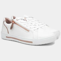 Soft Line Jenny Womens White Side Zip Shoe