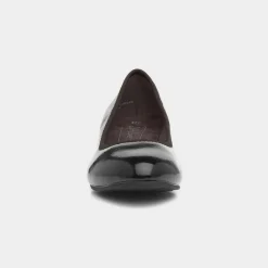Soft Line Womens Black Block Heel Court Shoe