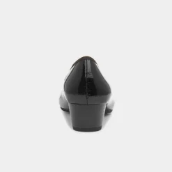 Soft Line Womens Black Block Heel Court Shoe