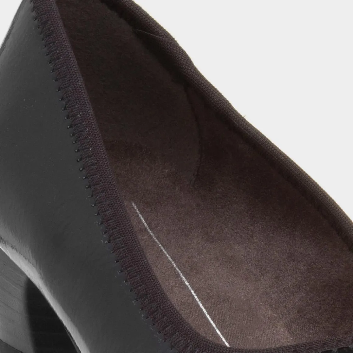 Soft Line Womens Black Block Heel Court Shoe