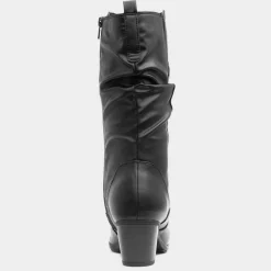 Soft Line Womens Black Heeled Calf Boot