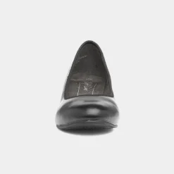 Soft Line Womens Block Heel Black Court Shoe