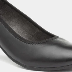 Soft Line Womens Block Heel Black Court Shoe