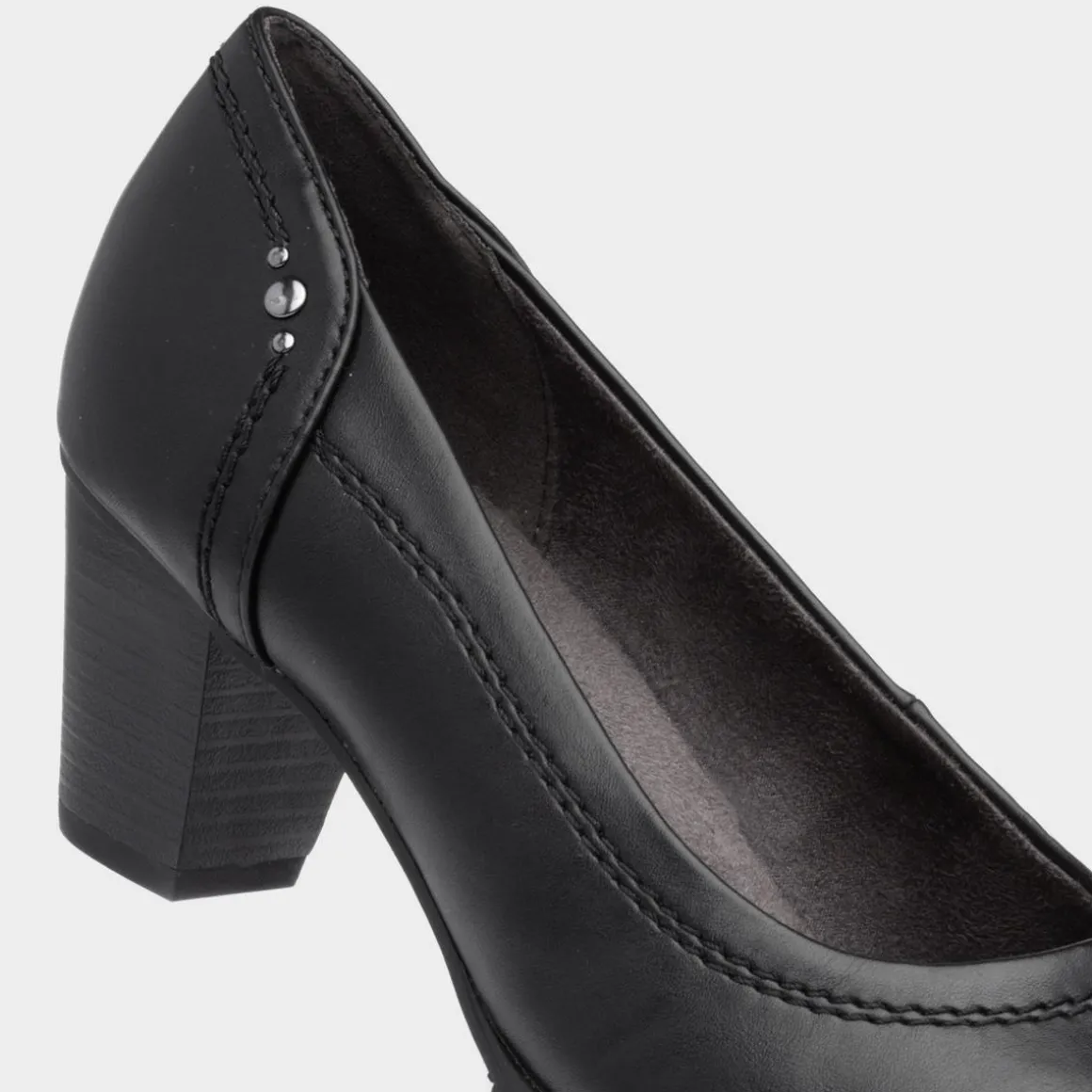 Soft Line Womens Heeled Black Court Shoe