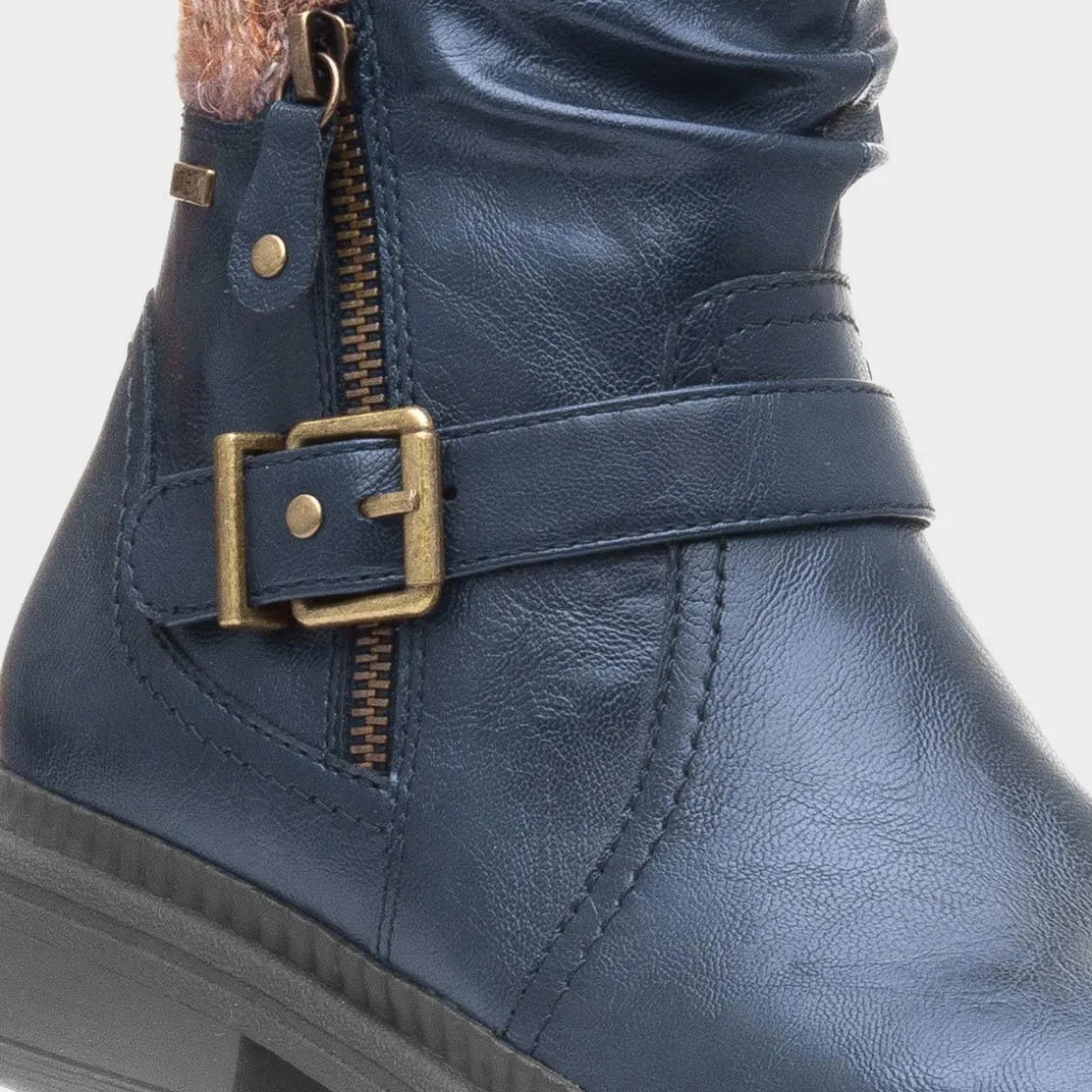 Soft Line Wyoming Womens Navy Zip Up Boot