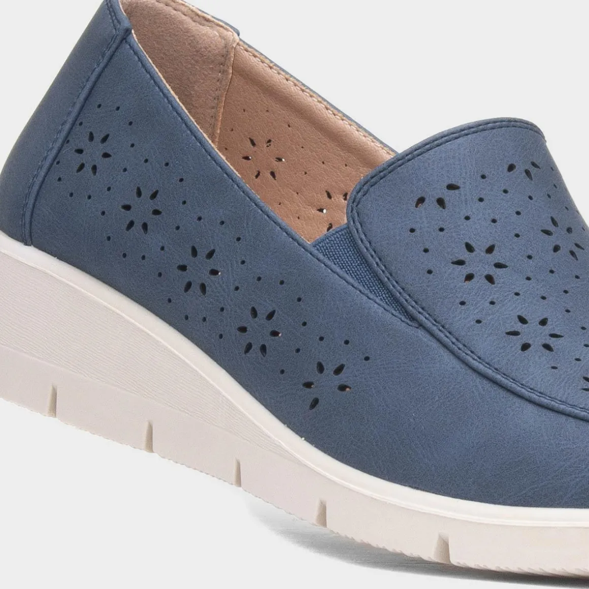 Softlites Della Womens Navy Casual Loafer Shoe