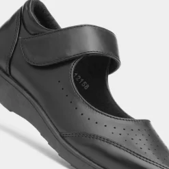 Softlites Demi Womens Black Easy Fasten Shoe