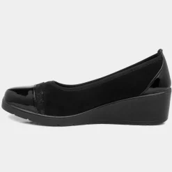 Softlites Diana Womens Black Wedge Shoe
