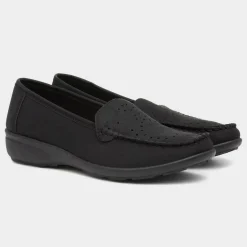 Softlites Dot Womens Black Slip On Casual Loafer