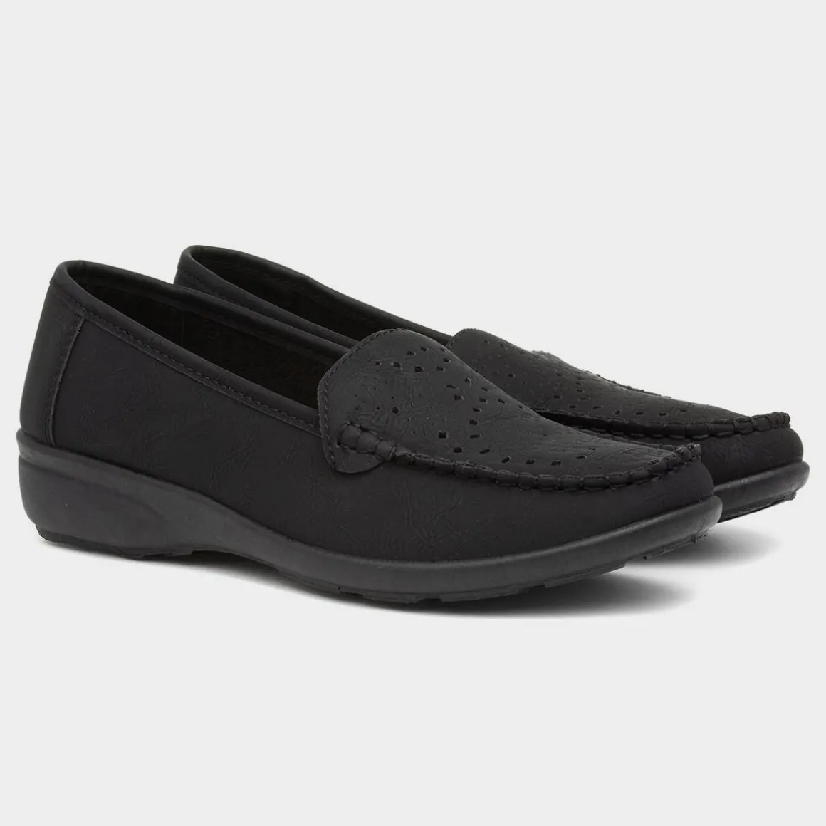 Softlites Dot Womens Black Slip On Casual Loafer