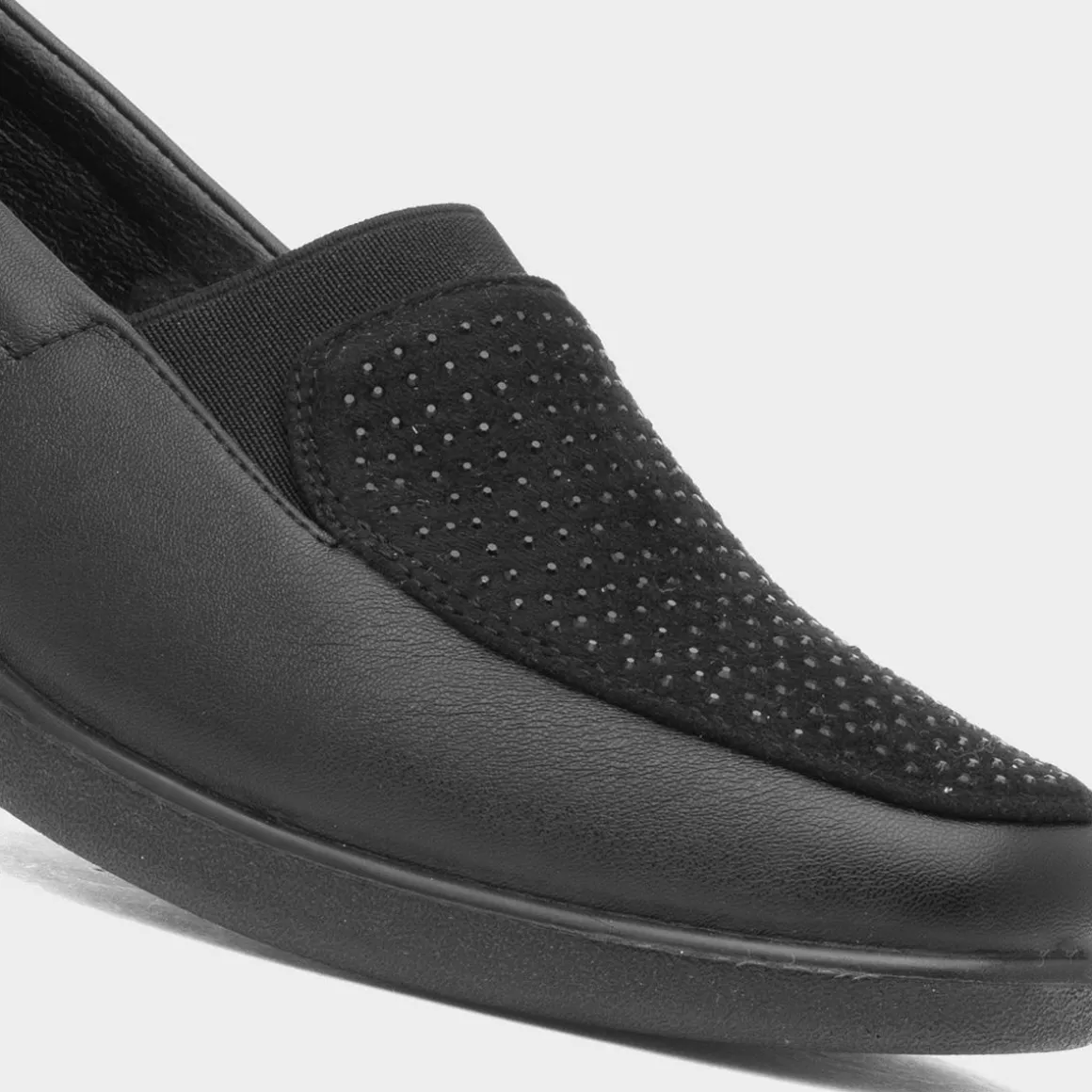 Softlites Dottie Womens Black Wedge Diamante Shoe
