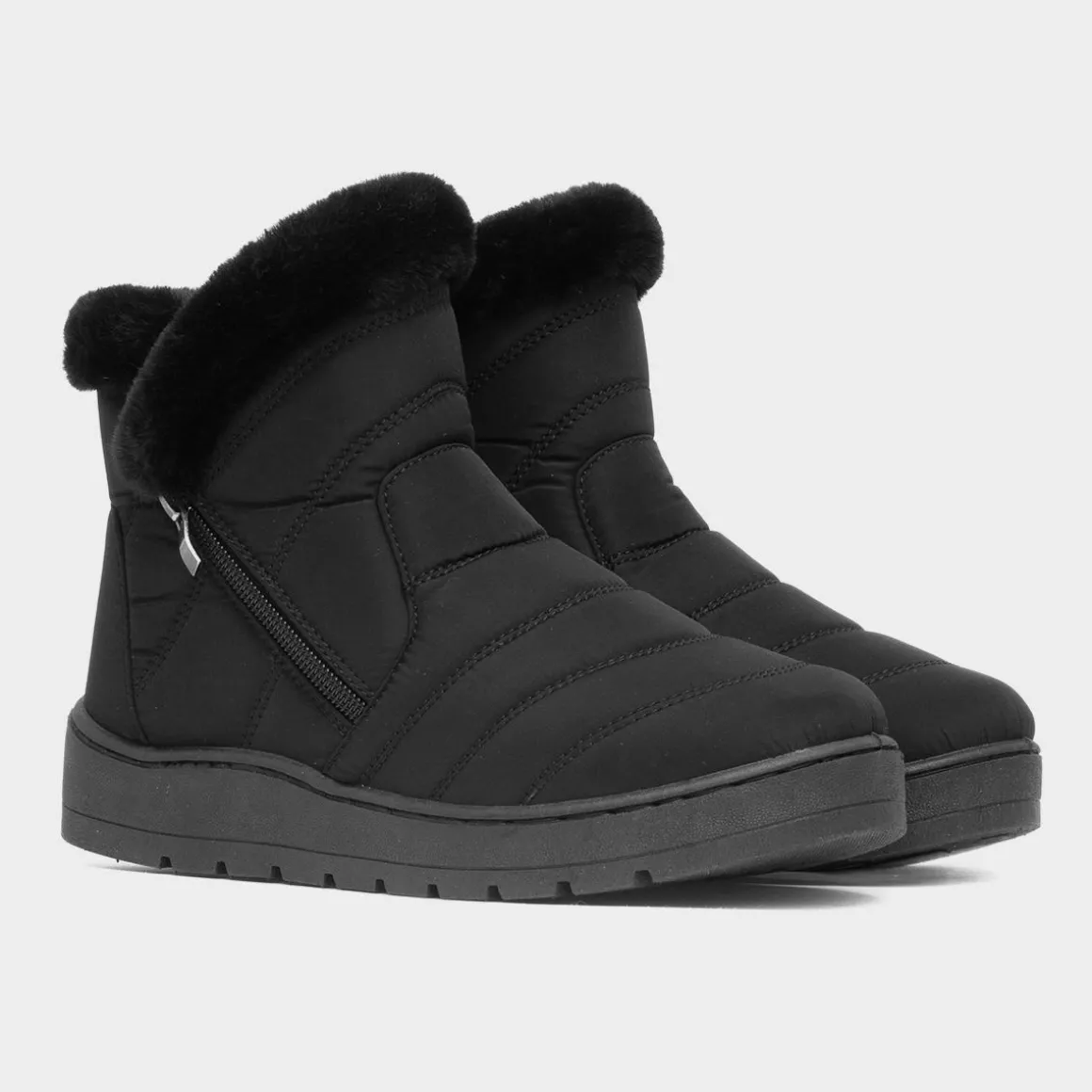 Softlites Jas Womens Black Faux Fur Boot